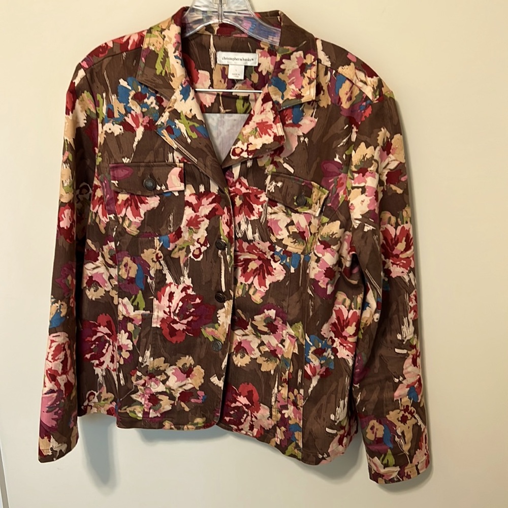 Christopher & Banks Women’s Cropped Jacket / Size L / Like New / Vibrant Colors